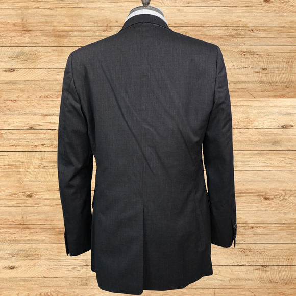 Brooks Brothers 1818 Fitzgerald X Estrato Mens 40L Charcoal Wool 2 Button USA - Picture 4 of 8